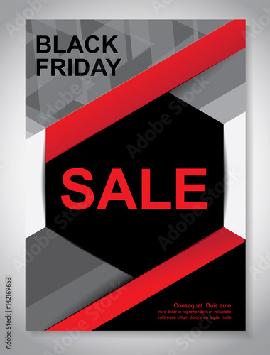 Vector Brochure Flyer design Layout template, size A4, Black Friday sales