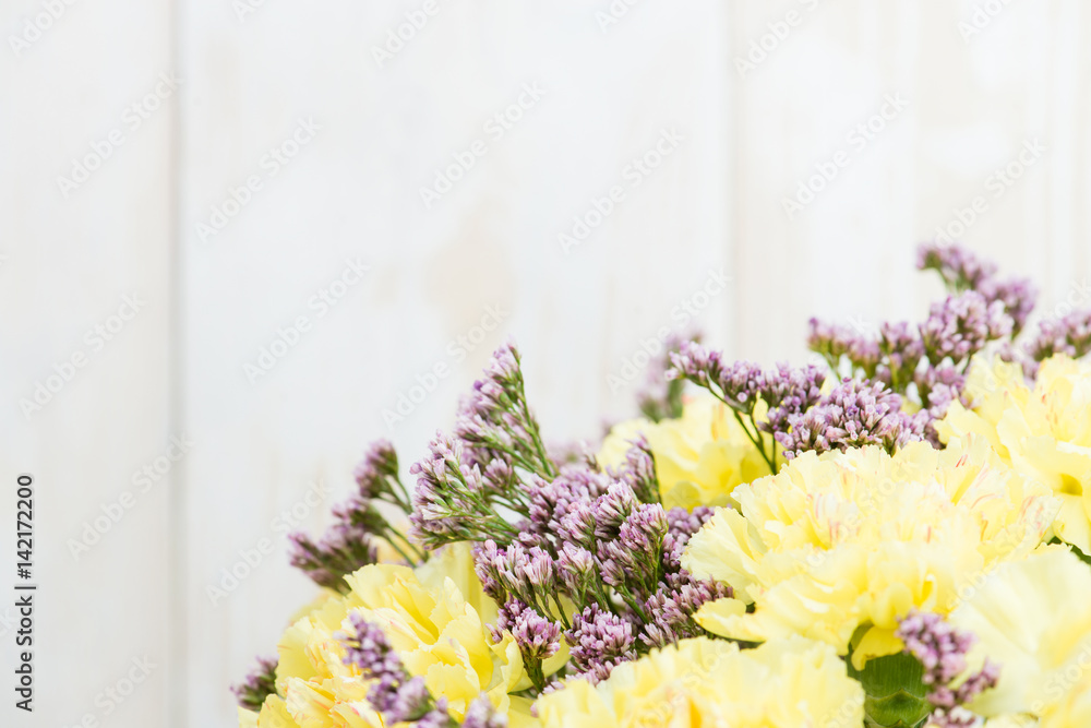 Floral background from fresh flowers. Copyspace