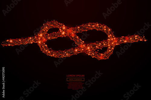 Abstract mash line and point knot on background with an inscription. Starry sky or space, consisting of stars and the universe. Vector business illustration