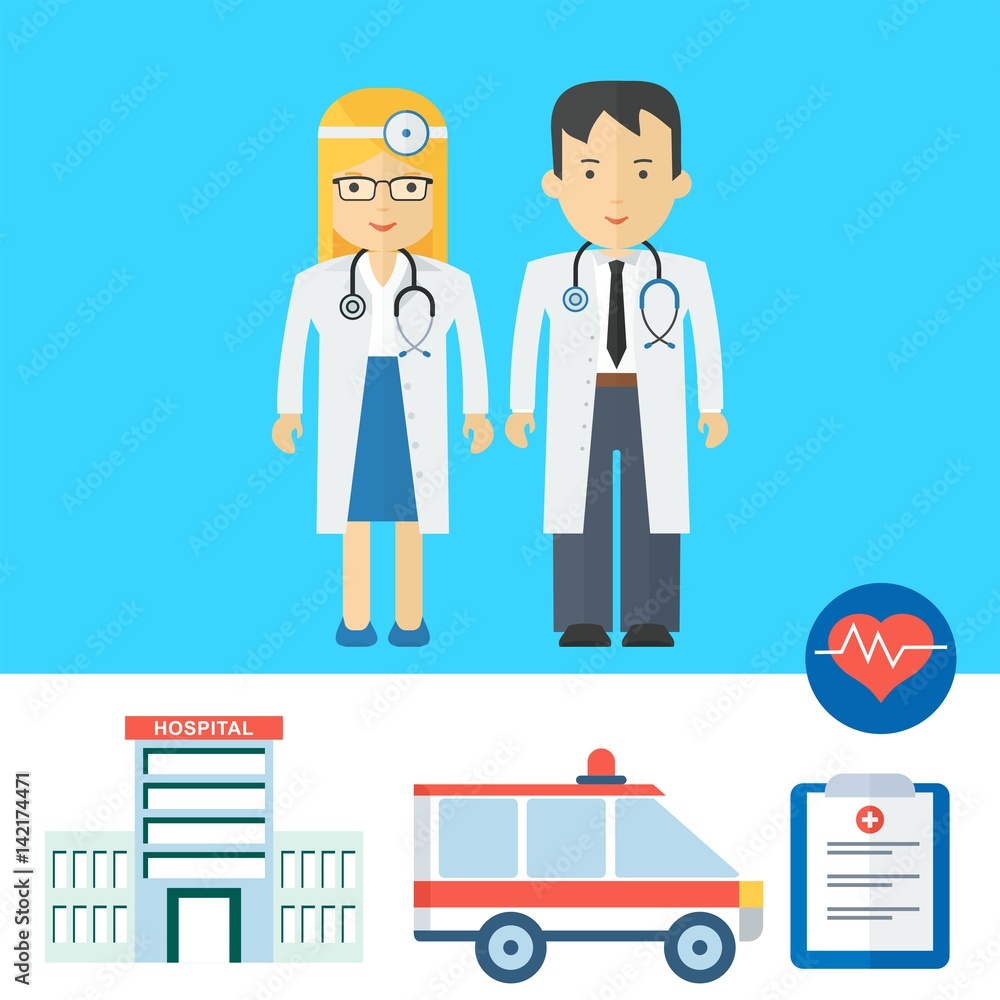 professions doctor man and woman professions doctor man and woman