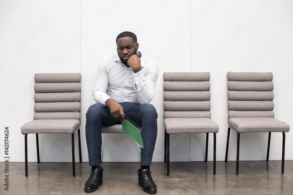 Man Waiting for Interview Job Application Concept