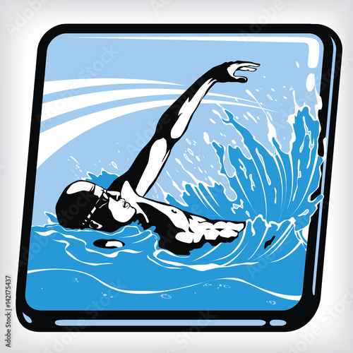 Dynamic icon of swim backstroke