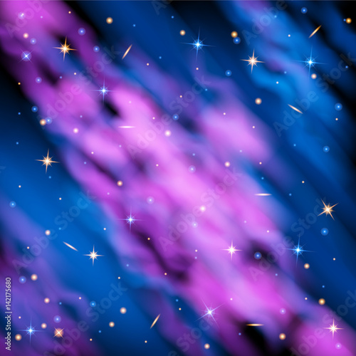 Space nebula background. Vector illustration