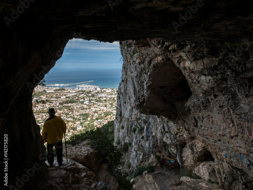 Hole of Denia with tourist from water cave
