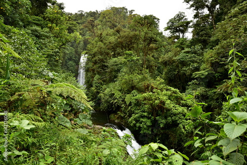 Waterfall in costarican tropical forest - La Paz Waterfall Gardens