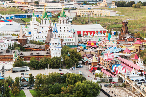 View from the heights to the Izmailovo Kremlin in Moscow
