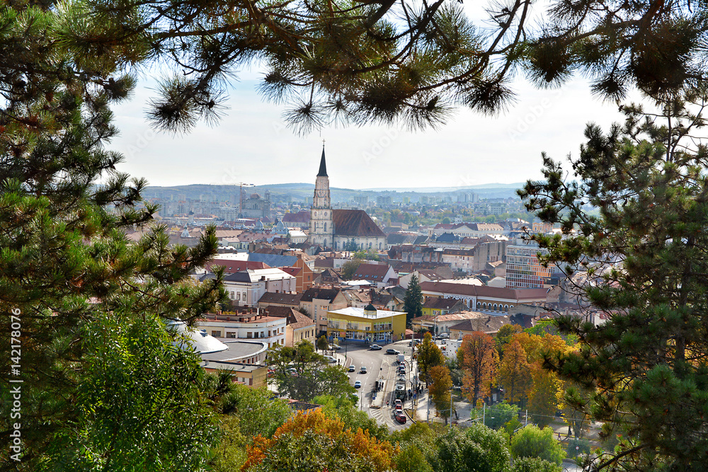Cluj Napoca view from Cetatuie on a autumn day