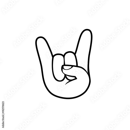Rock. Hand sign of horns icon