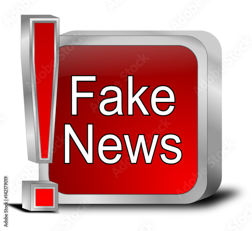 Fake News button - 3D illustration