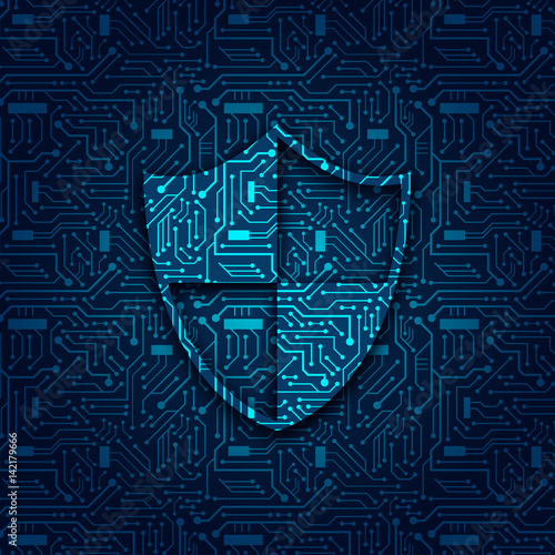 SHIELD on Circuit Board background