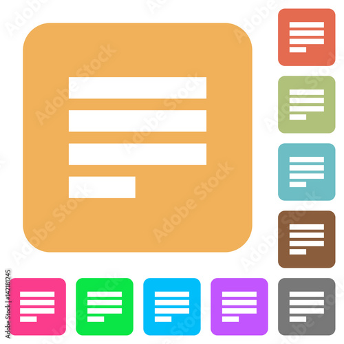 Text align justify last row left rounded square flat icons