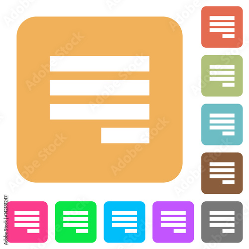 Text align justify last row right rounded square flat icons