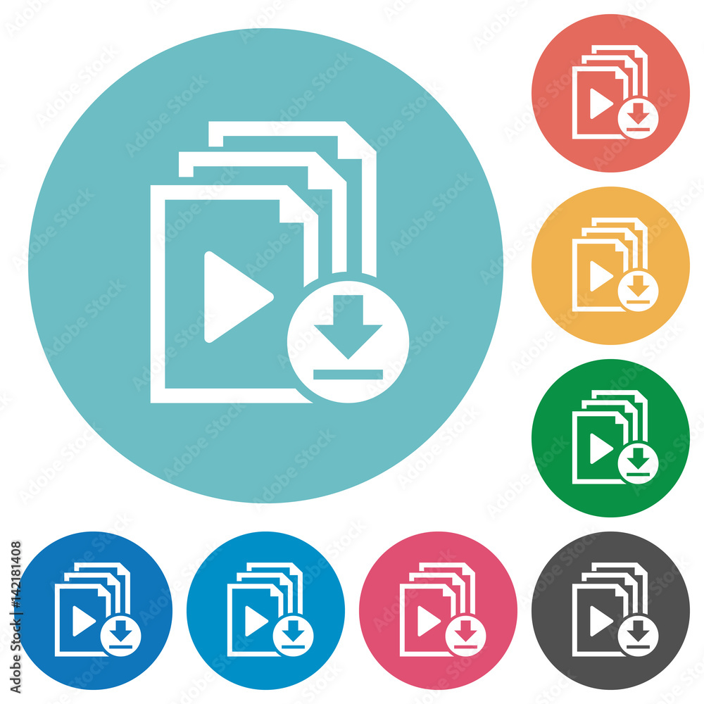 Download playlist flat round icons Download playlist flat round icons