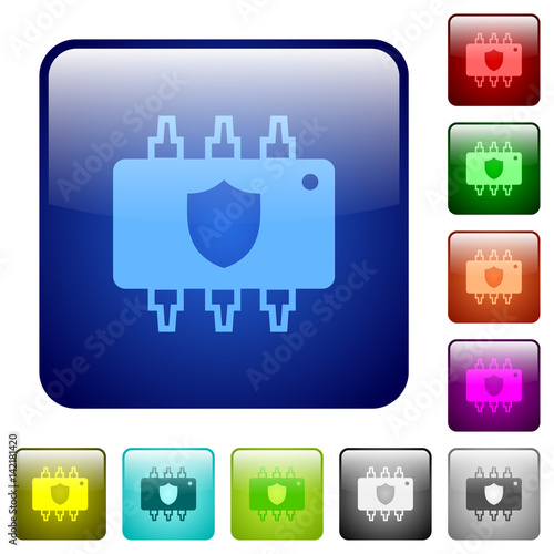 Hardware protection color square buttons