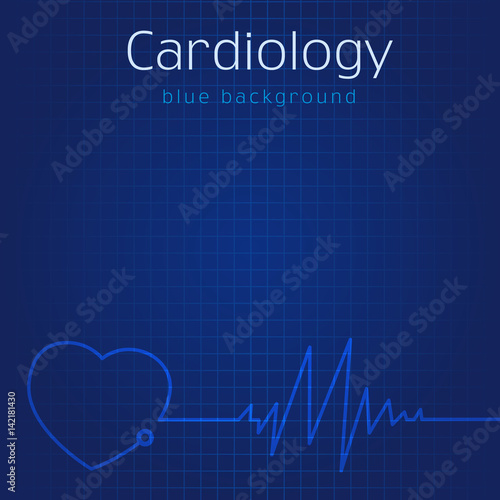 Medical logo and folder. Outpatient card cover design or presentation's slide with brand identity sign. Icons idea for hospitals, tests, clinics, pharmacies. Vector cardiowaves.