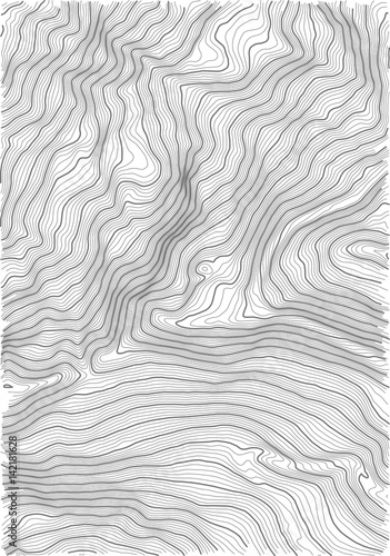 Vector abstract earth relief map. Generated conceptual elevation map.