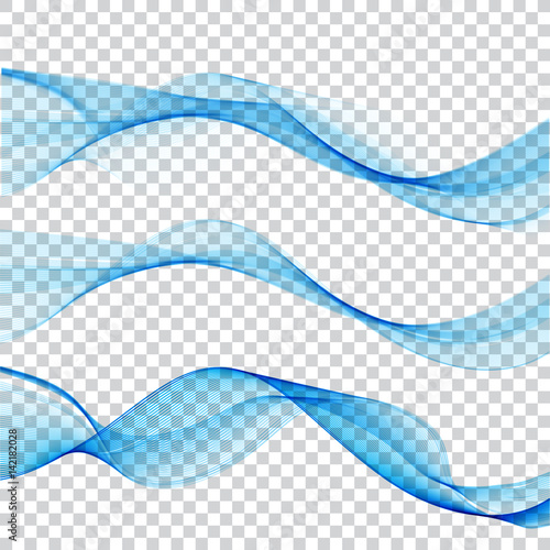 Transparent stream flow speed modern lines abstract divider set. Vector illustration eps10