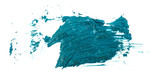 smudge turquoise oil paint on white background