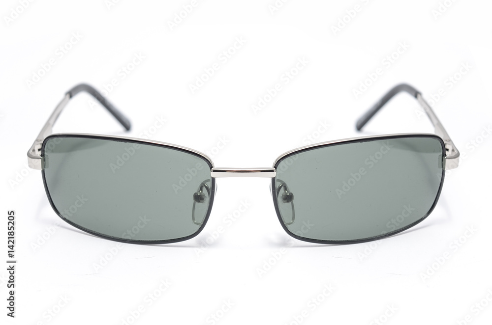 man's sunglasses in an iron frame isolated on white man's sunglasses in an iron frame isolated on white