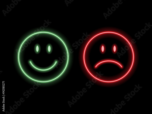 Neon smile emoticons