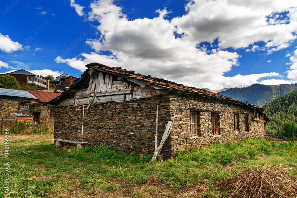 Stone house in Shenako village at Tusheti region. Georgia Stone house in Shenako village at Tusheti region. Georgia
