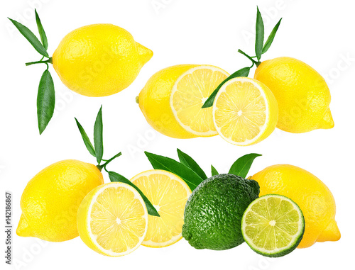 Fresh lemon isolated on white