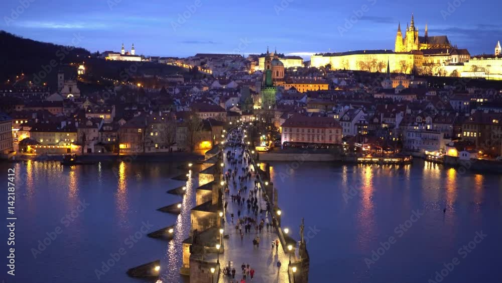 Beautiful Charles Bridge in the evening Beautiful Charles Bridge in the evening