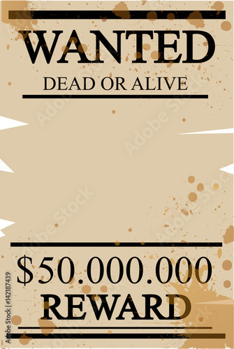 Vintage western wanted poster