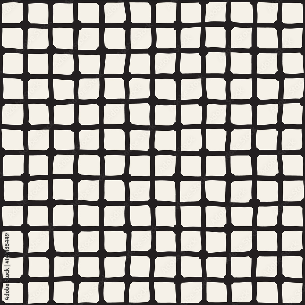 Vector Seamless Pattern. Abstract Background With Brush Lines. Monochrome Hand Drawn Geometric Shapes Texture Vector Seamless Pattern. Abstract Background With Brush Lines. Monochrome Hand Drawn Geometric Shapes Texture