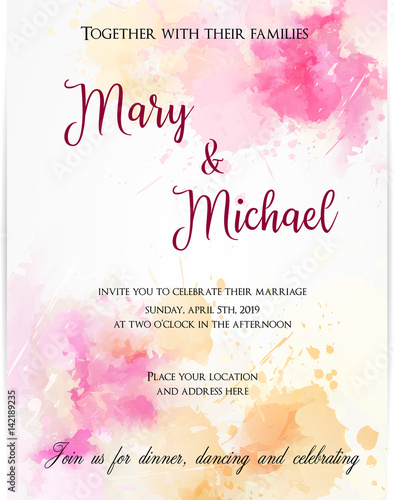 Wedding invitation template.