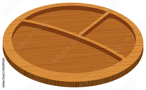 Wooden tray with three holes