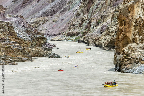 Rafting on the Zanskar river - Ladakh, Jammu and Kashmir, India. Tibet