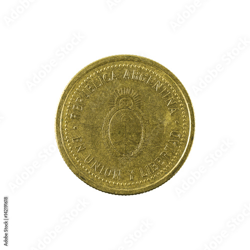 10 argentine centavo coin (1993) reverse isolated on white background