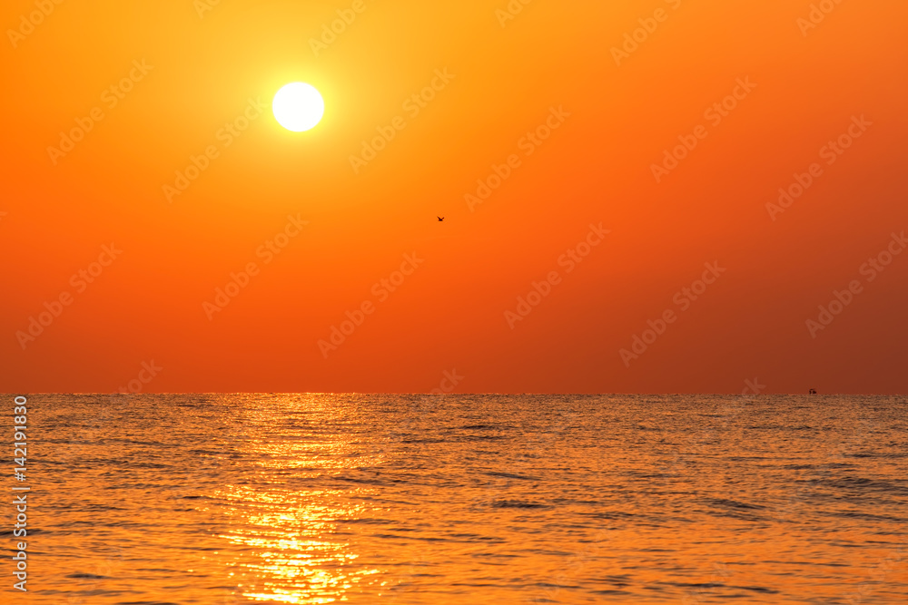 Sea at sunrise. Greece