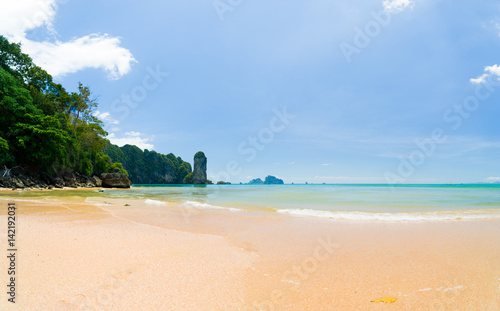 Tropical beach, sunny day