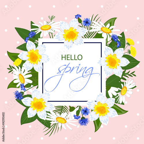 Fototapeta Naklejka Na Ścianę i Meble -  Postcard happy spring