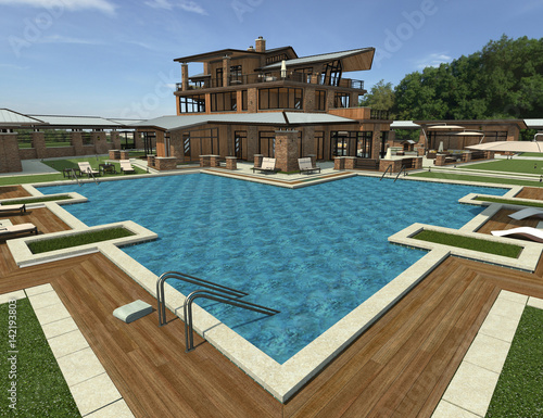 3D Rendering Country Resort