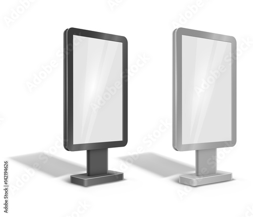 Blank street poster panel for advertising or city information vector template.