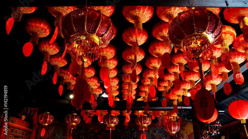 Lampions in chinesischen Tempel in Bogor in Indonesien