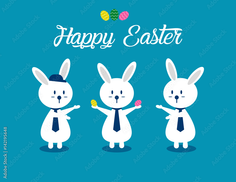 Lovely easter bunnies set. Concept easter illustration. Vector cartoon character and abstract. Lovely easter bunnies set. Concept easter illustration. Vector cartoon character and abstract.