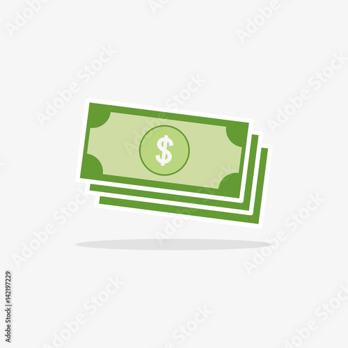 Money Icon Isolated on gray background ,Flat style.