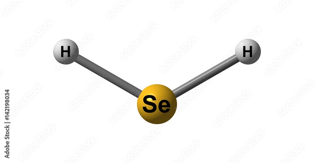 Hydrogen selenide molecular structure isolated on white Hydrogen selenide molecular structure isolated on white