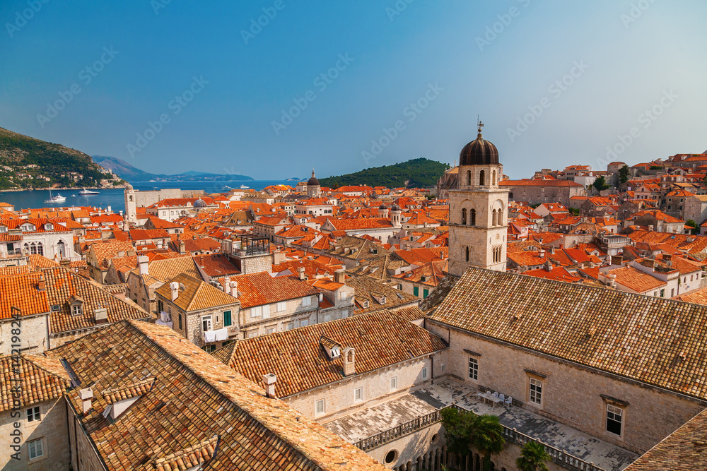 red-tiled roofs in the Old Town of Dubrovnik
