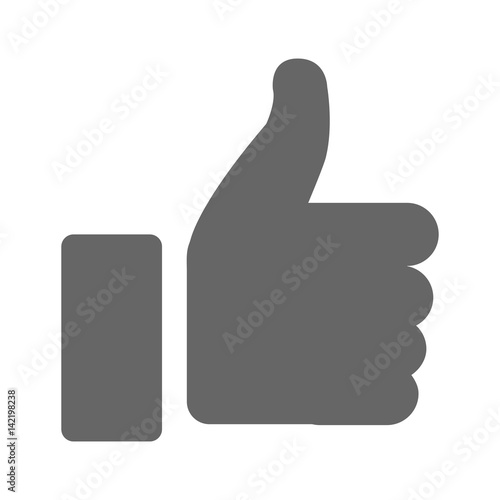 Thumb Up vector icon. Style is flat symbol, rounded angles, white background.