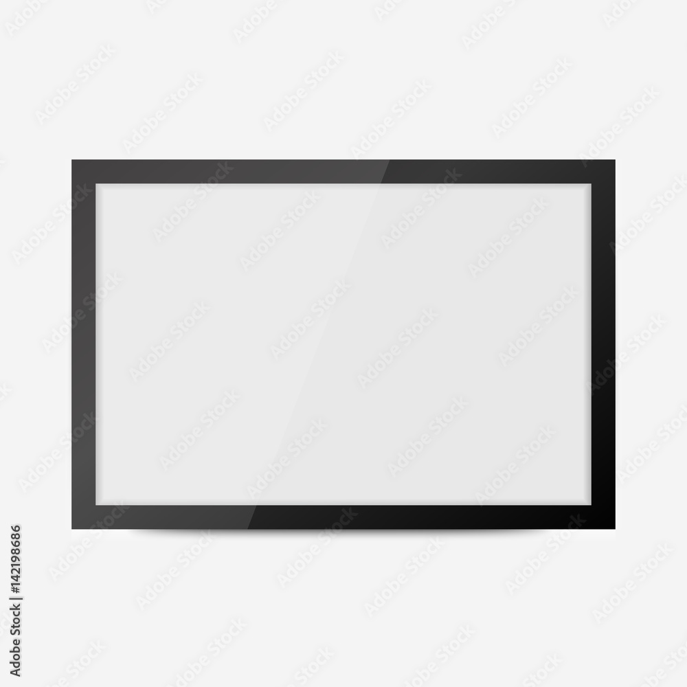 Realistic square black frame isolated on white. It can be used for presentations. Vector EPS10 illustration. Realistic square black frame isolated on white. It can be used for presentations. Vector EPS10 illustration.