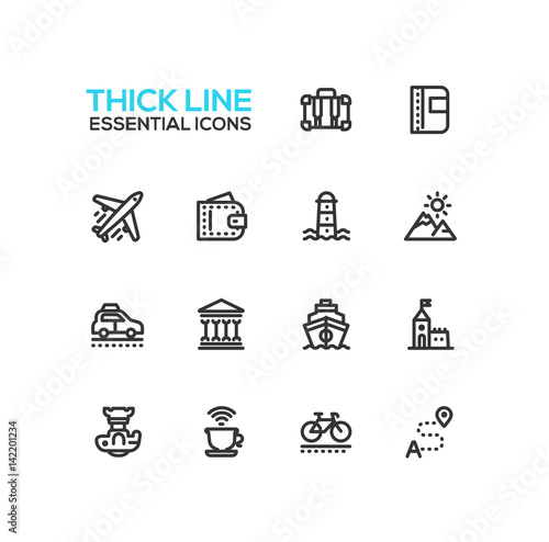 Traveling - line icons set