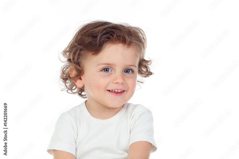 Adorable baby with curly hair Adorable baby with curly hair