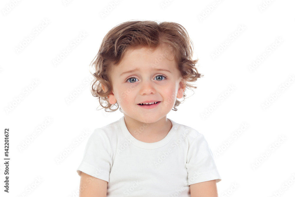 Adorable baby with curly hair Adorable baby with curly hair