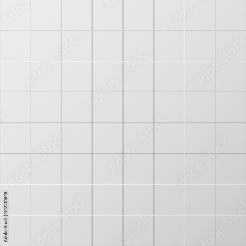 Illustration of rectangular horizontal white tiles background. White tiles vector texture. ceramic brick tile wall. Vector illustration.