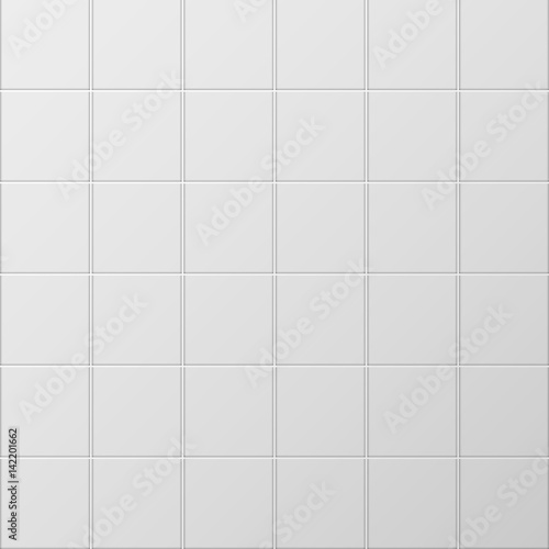 Illustration of rectangular horizontal white tiles background. White tiles vector texture. ceramic brick tile wall. Vector illustration.
